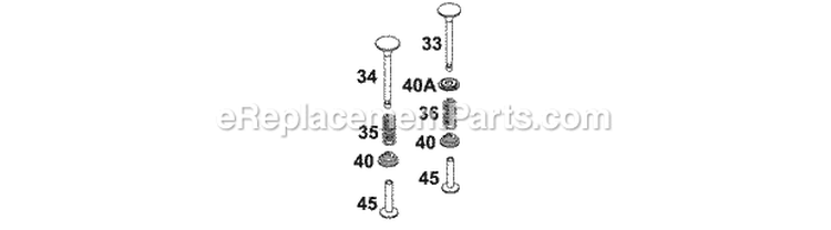 Valve Group Diagram and Parts List for 134202-1114-E1  Briggs and Stratton Engine
